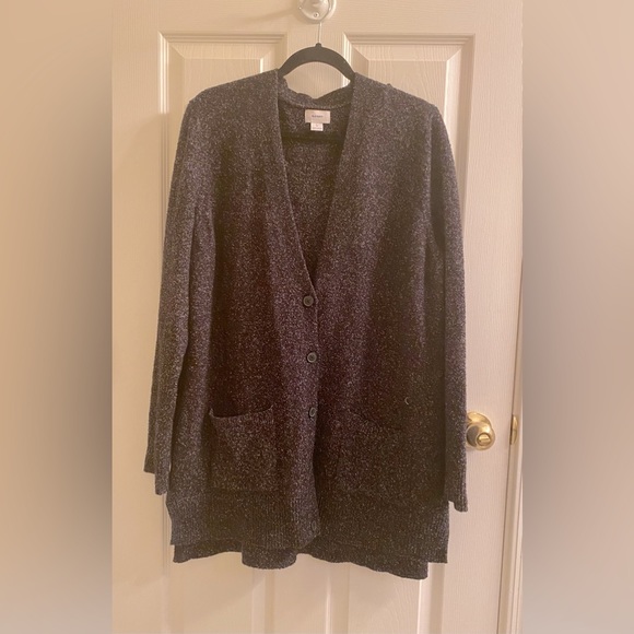 Old Navy slouchy boyfriend cardigan in black marle - Picture 6 of 6